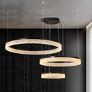 Axyaa Black Rings Pendant Lights: Modern, Minimalist Chandelier with Remote Control