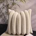 Axyaa Faux Fur Pillow Cover Solid Striped Soft Warm Reversible Beige Cream Green Black