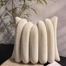 Axyaa Faux Fur Pillow Cover Solid Striped Soft Warm Reversible Beige Cream Green Black