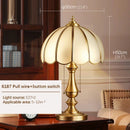 Axyaa Luxury Glass Copper LED Table Lamp for Home Living Room