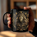 Axyaa Silver Lion King Ceramic Coffee Mug - Perfect Gift for Friends, Home or Office
