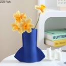 Axyaa Imitation Woven Ceramic Vase Creative Plant Pot Floral Room Decor