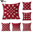 Geometric Linen Seat Cover 45x45cm for Home Decor - Axyaa