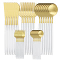 Axyaa Matte Gold Stainless Steel Cutlery Set 40Pcs