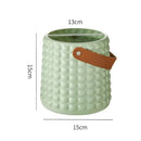 Axyaa Leather Handle Flower Vase Modern Nordic Style Plastic Pot