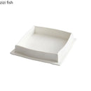 Axya White Ceramic Square Dining Plate for Molecular Cooking and Specialty Tableware