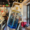 Axyaa 1.5/2L Portable Plastic Sports Water Bottle with Straw and Strap