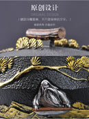 Axya Decorative Ashtray with Lid - Chinese Retro Style for Home and Office