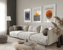 Sunrise Waves Geometric Canvas Prints Bauhaus Art Posters by Axyaa - Modern Living Room Decor
