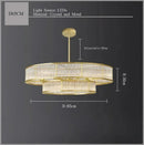 Axyaa Golden Crystal LED Chandelier: Luxurious Round Pendant Light for Dinning & Living Room