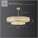 Axyaa Golden Crystal LED Chandelier Luxe Round Pendant Light for Home