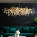 Axyaa Crystal LED Pendant Lights Gold Branch Chandelier Fixture