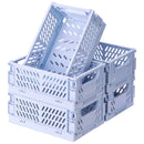 Axyaa Kawaii Collapsible Crate Stacking Storage Basket Organizer for Home Kitchen Bedroom