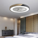 Nordic Solid Wood Black Ceiling Fan Lamp Invisible with Cover by Axyaa.