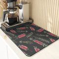 Axyaa Leaf Print Coasters & Drying Mat Set for Kitchen Essentials
