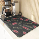 Axyaa Leaf Print Coasters & Drying Mat Set for Kitchen Essentials