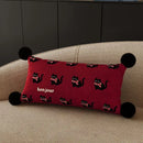 Axyaa Red New Year Kitten Pillow Cover for Living Room Sofa, Car Seat Cushion