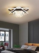 Axyaa Crystal Chandelier Lamp Set for Modern Industrial Lighting in Living Room