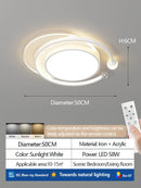 Axyaa Modern Minimalist Round LED Ceiling Light, Creative Bedroom Lighting Fixture