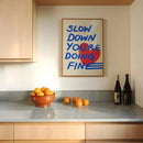 Chic Slow Down Motivational Canvas Prints for Modern Living Room Decor by Axyaa