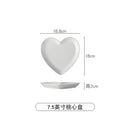 Axyaa White Heart Ceramic Plate Set - Irregular Home Kitchen Dishes & Bowls