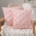 Rustic Embroidered Faux Wool Pillowcase for Sofa Living Room by Axyaa