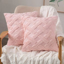 Rustic Embroidered Faux Wool Pillowcase for Sofa Living Room by Axyaa