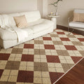 Axyaa Plaid Carpet Retro Rugs Fluffy Soft Lounge Plush Mat Home Large Area Thicken Rug