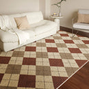 Axyaa Plaid Carpet Retro Rugs Fluffy Soft Lounge Plush Mat Home Large Area Thicken Rug