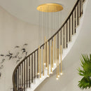 Axyaa Crystal Stair Chandelier - Modern LED Ceiling Light for Living Room