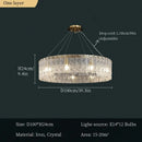 Axyaa Modern Luxury Crystal Chandelier Pendant Light Fixture