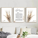 Ayat Al Kursi Canvas Art Painting Bohemia Pampas Grass Poster by Axyaa
