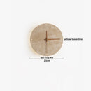 Axyaa Nordic LED Wall Light - White Glass Yellow Travertine Wood Canopy