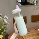 Axyaa Kids Bubble Tea Glass Bottle with Straw - BPA Free