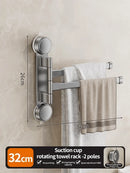 Axyaa Multi-Bar Folding Towel Rack - Rotating, Suction Cup Mounted