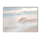 Beach Flamingo Canvas Wall Art by Axyaa - Sea Wave Starfish Shell, Palm Tree, Pineapple