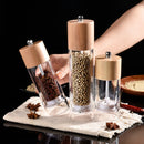 Axyaa Wooden & Acrylic Grinder: Multifunctional Manual Pepper Mill & Salt Crusher