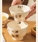 Axyaa Ceramic Couple Yogurt Bowl, Elegant Tableware for Home, Kids Rice Bowl