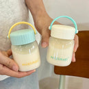Axyaa Mini Glass Shaker Bottle with Lid and Handle - 200ml
