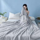Axyaa Cool Silk Summer Quilt - Single/Double Size, Thin & Airy for Hot Nights