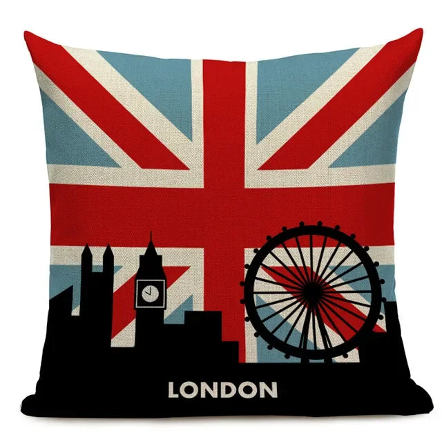 Axyaa Union Jack American Flag Throw Pillow Cases 45x45cm Square Top King Size