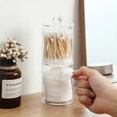 Axyaa Bamboo-Lidded Bathroom Organization Set for Powder Puffs, Cotton Swabs, Medicine Bottles