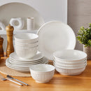 Axyaa White Porcelain Dinnerware Set - 32 PCS Ceramic Plate & Bowl Dining Collection