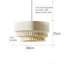 Axya Creamy Fabric Chandelier: Nordic Bohemian Wabi Sabi Style