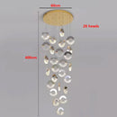 Axyaa Crystal Chandelier Stair Pendant Living Room Interior Lighting