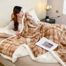 Axyaa 450g Full Matting Milk Fleece Double Layer Blanket