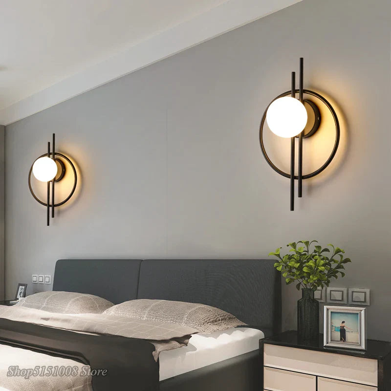 Axyaa Glass Ball LED Wall Lamp Modern Light Luxury for Living Room Bedroom