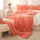 Axyaa Solid Color Rabbit Plush Blanket | Thick Flannel Sofa Office Blanket