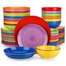 Axyaa Handpainted Spirals Ceramic Dinnerware Set - 12/24/48PCS