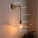 Axyaa Japanese Glass Wall Light Fixture for Corridor and Living Room